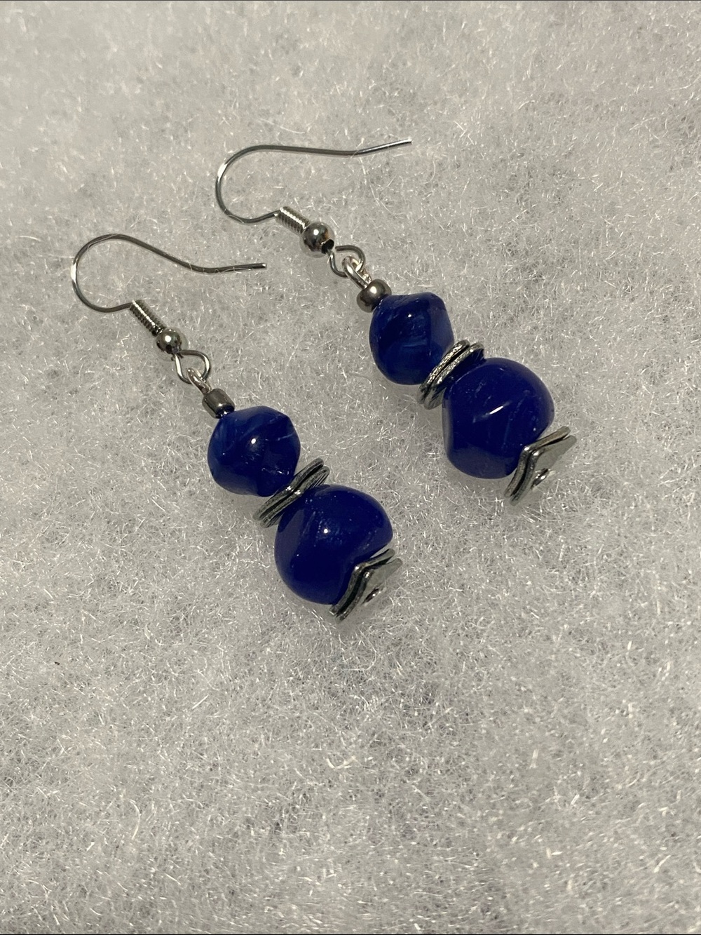 Good Vibes Only Blue Glass Bead Drop Earrings!